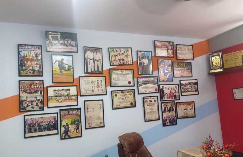 Culture X Vibes Academy Wall with Diplomas, Awards and Tournament Certificates