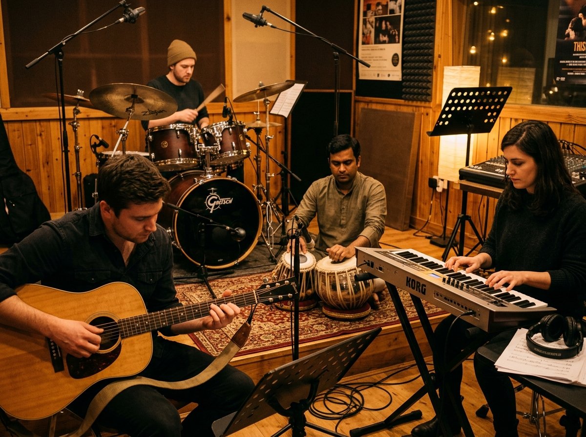 Acoustic Guitar Keyboard and Drums